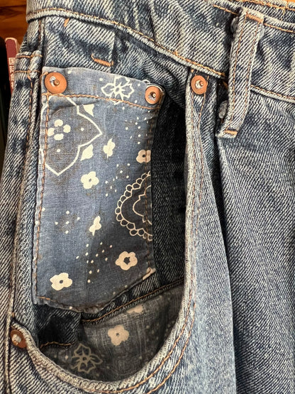 handcrafted indigo dyed relaxed fit denim pants