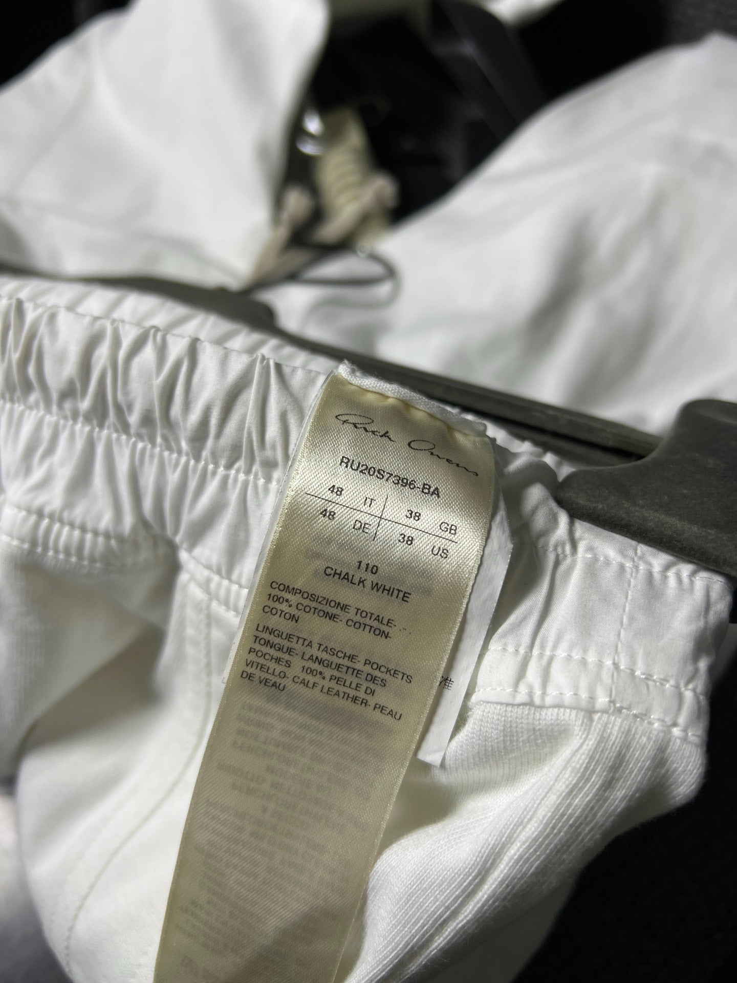Rick Owens 20ss White Cargo Jogger Pants