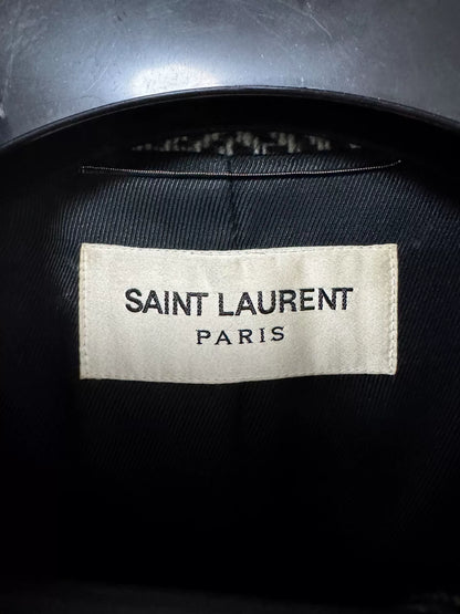 Saint Laurent Wool Houndstooth Coat