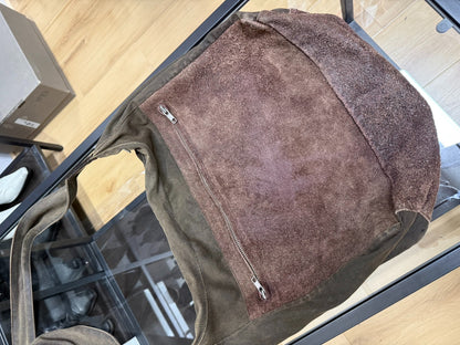 Yohji Yamamoto Suede Distressed Messenger Bag