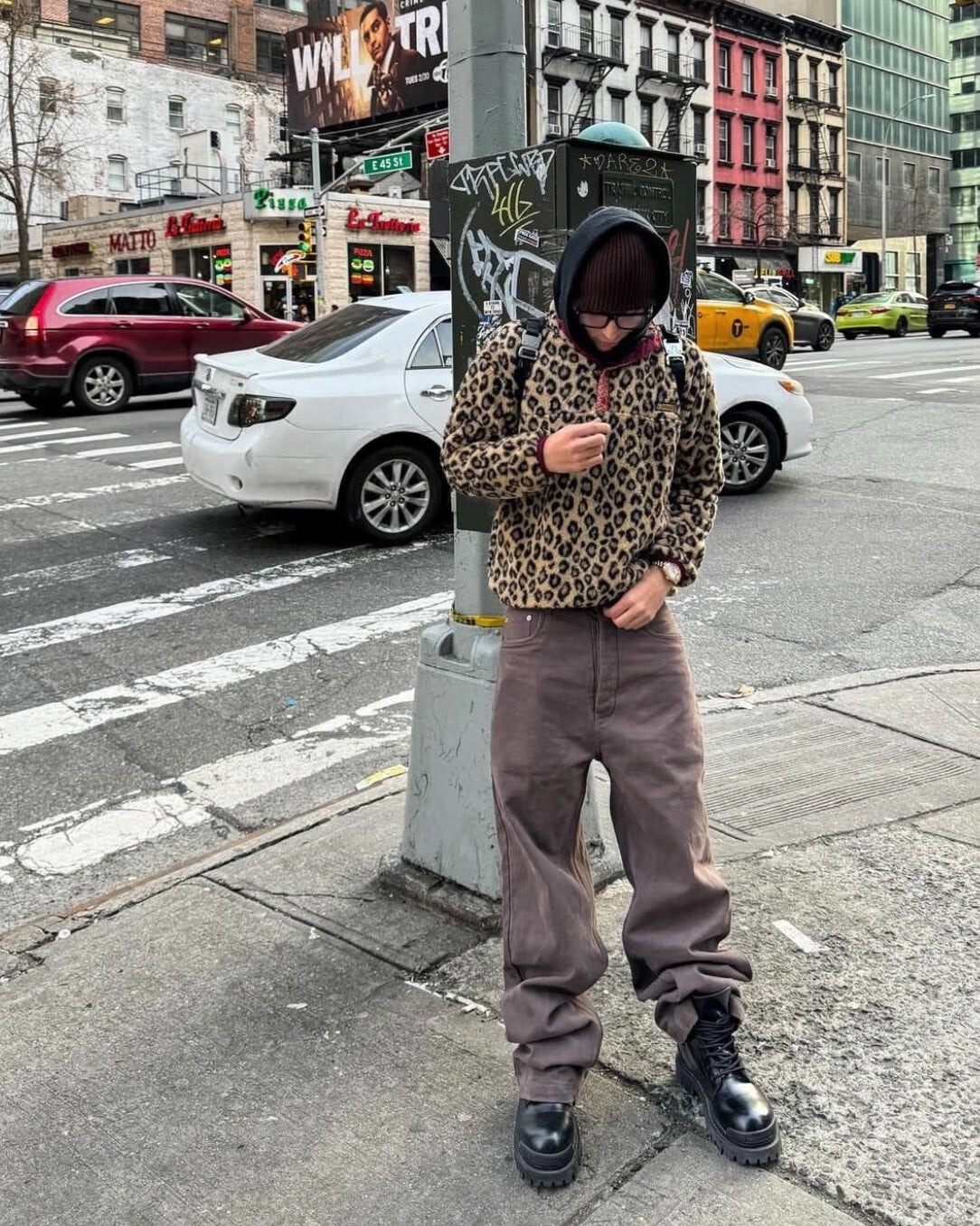 leopard fleece blouson jacket by kapital