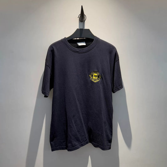 balenciaga navy embroidered short sleeve tee