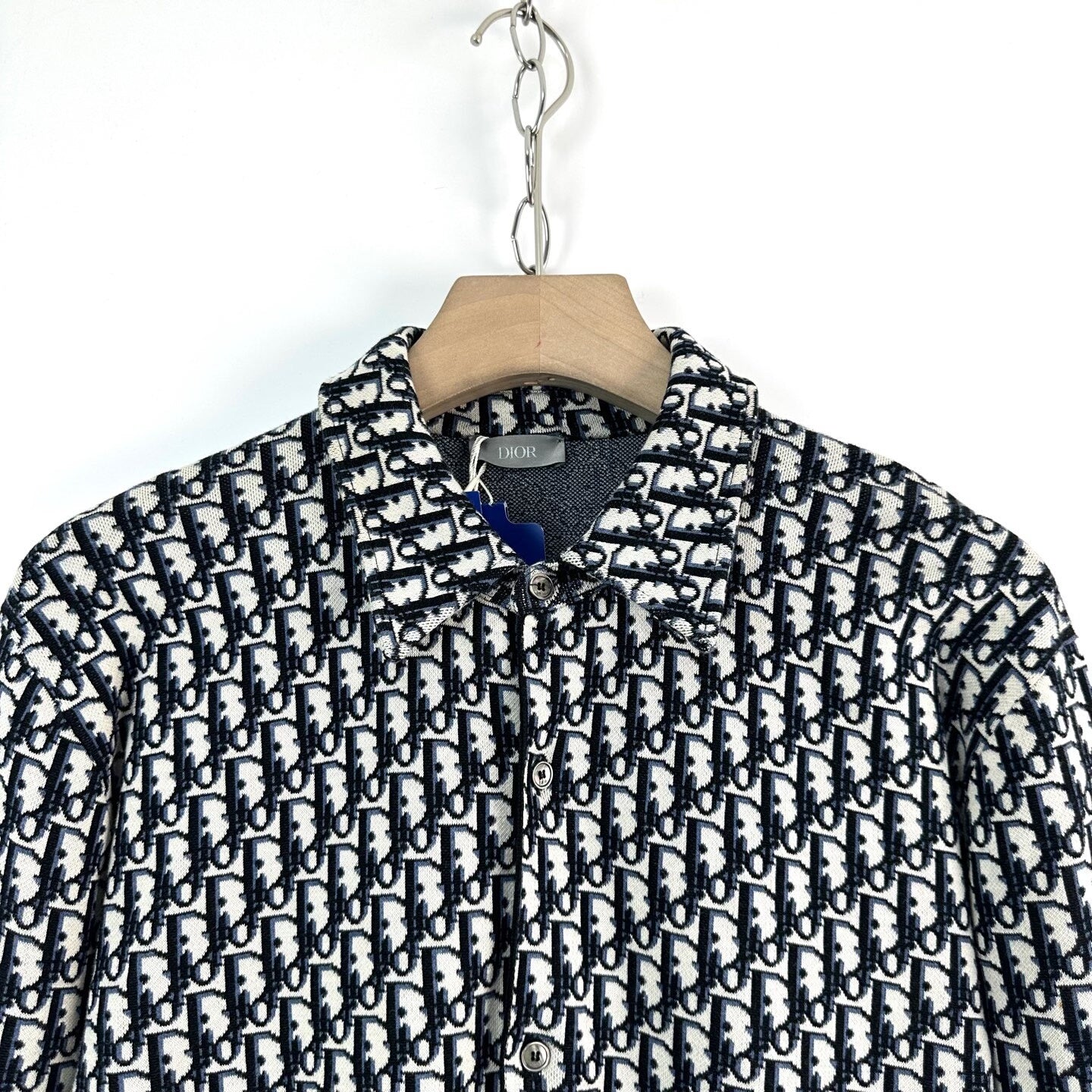 Dior Black White Knit All-over Print Shirt