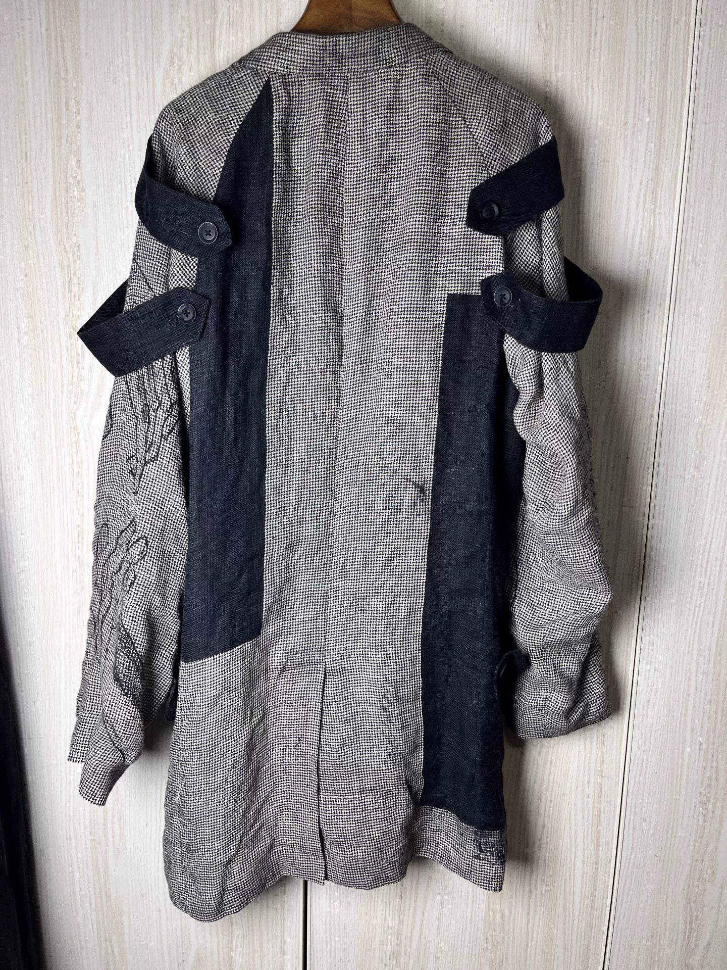 Yohji Yamamoto 24SS Linen Hand-Painted Epaulet Jacket
