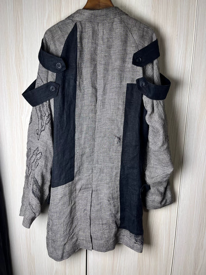 Yohji Yamamoto 24SS Linen Hand-Painted Epaulet Jacket