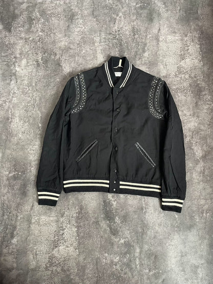 Saint Laurent Studded Varsity Bomber Jacket