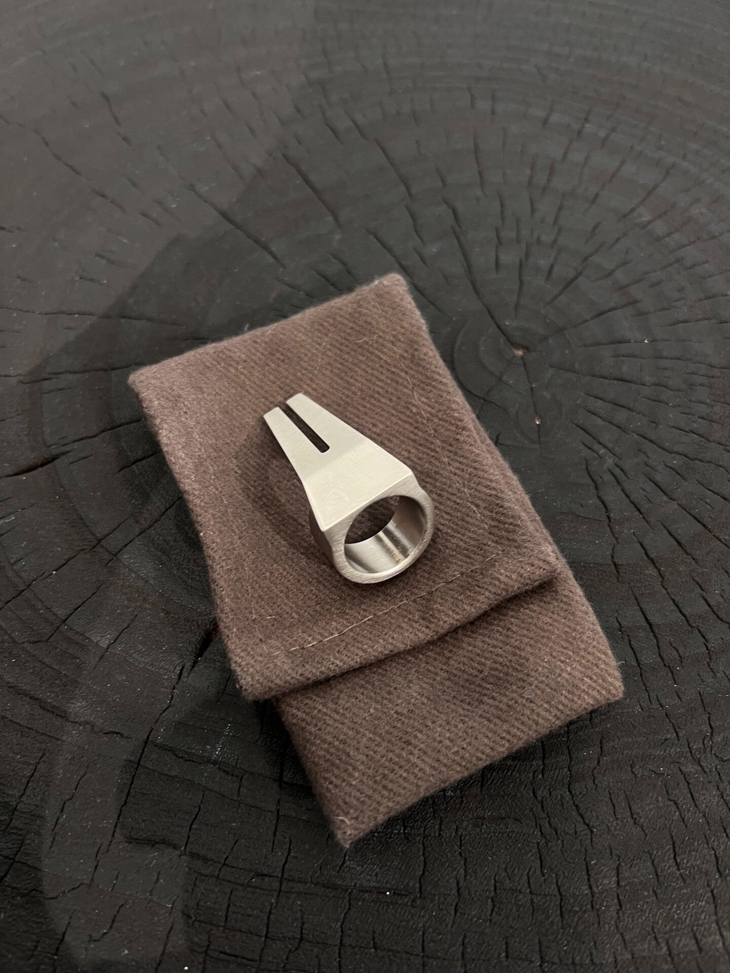 Rick Owens Open Brushed Ring Size 52