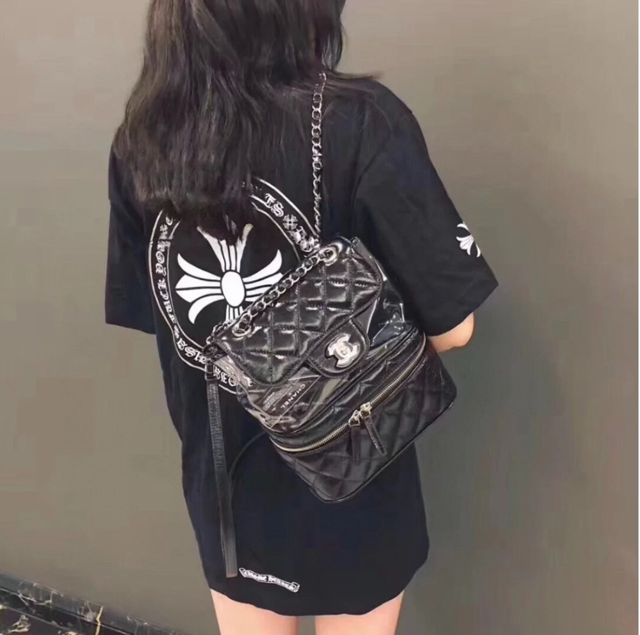 chrome hearts black short sleeve t-shirt