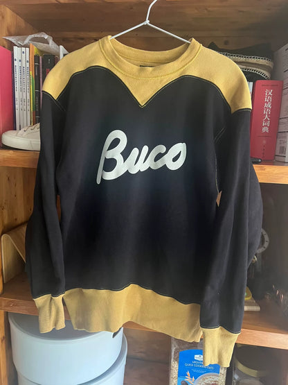 vintage buco fleece sweatshirt in black and yellow