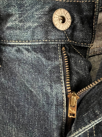 vintage washed distressed denim jeans