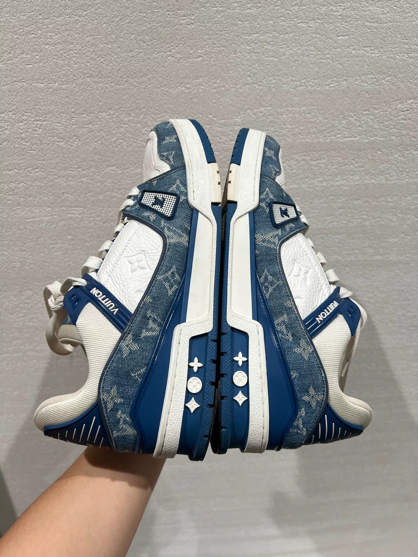 Louis Vuitton Denim Trainer Sneakers for Sale