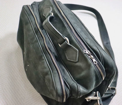 maison margiela black leather messenger bag