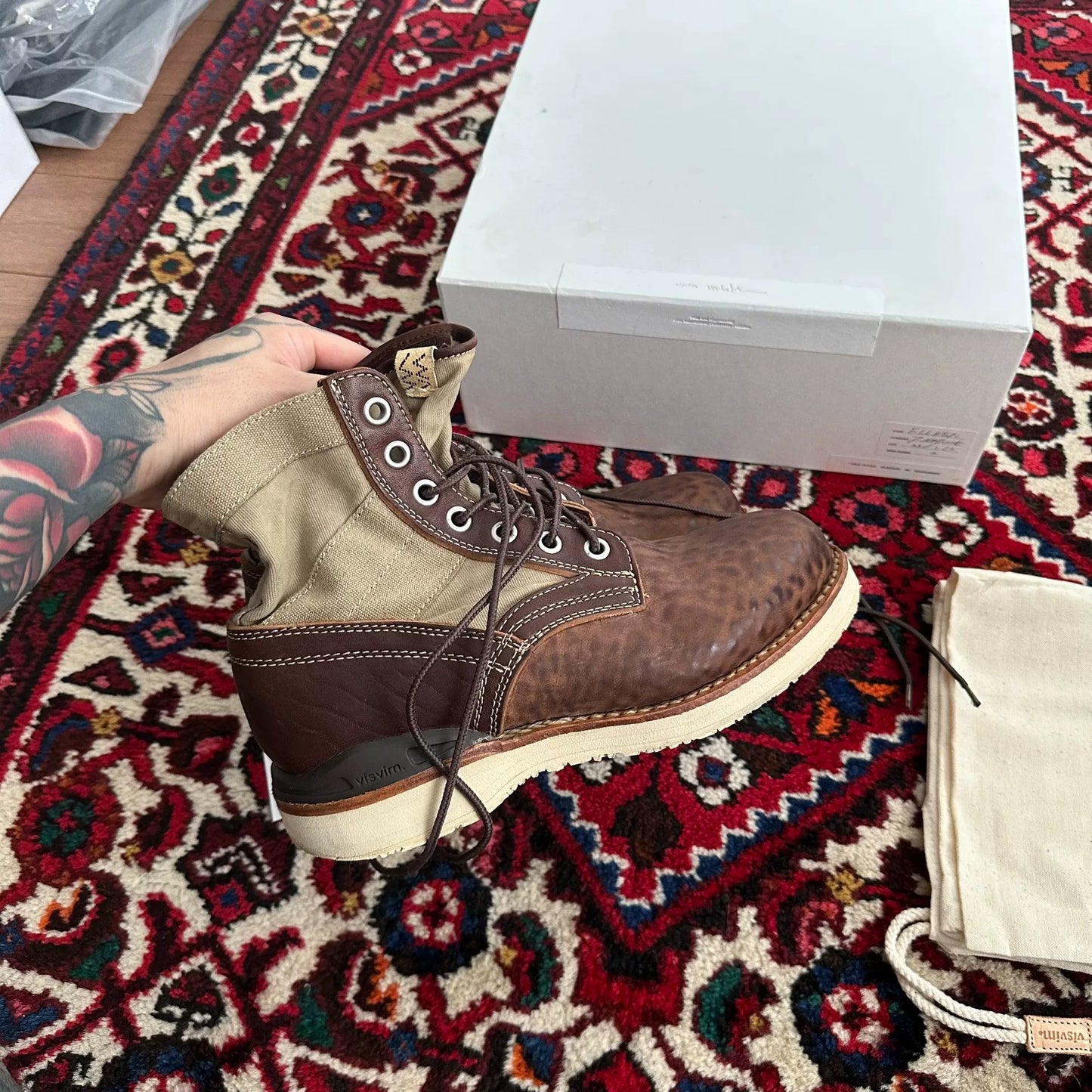 visvim 22aw unique leather boots size 8