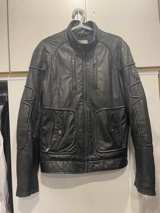 diesel leather biker jacket size xxl