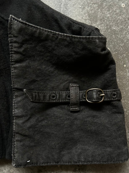 black denim vest with unique design