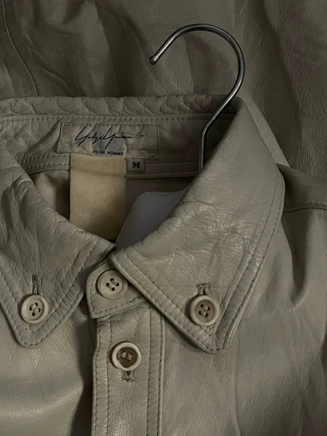 Yohji Yamamoto 90s Vintage White Leather Jacket