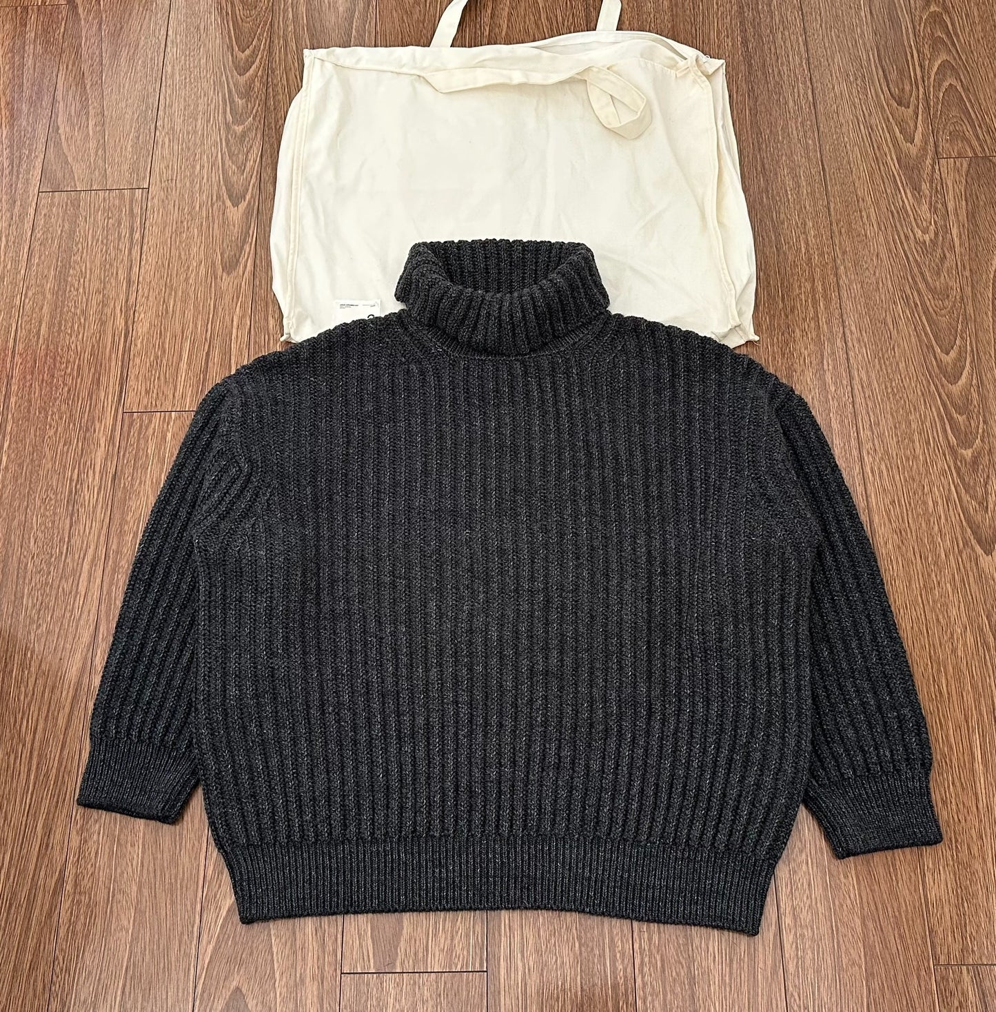 visvim amplus turtleneck knit sweater in charcoal