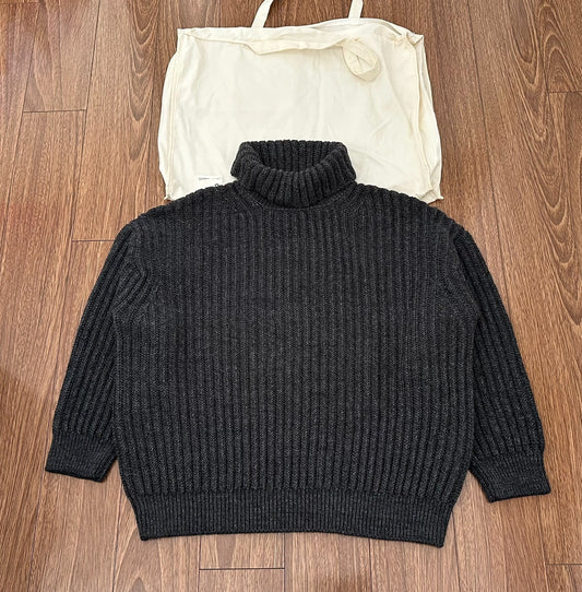 visvim amplus turtleneck knit sweater in charcoal