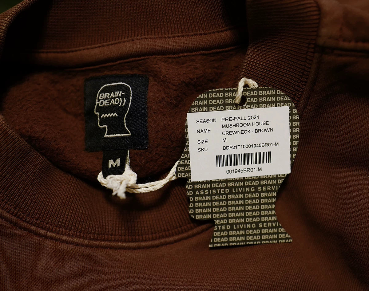 brain dead mushroom house crewneck sweatshirt