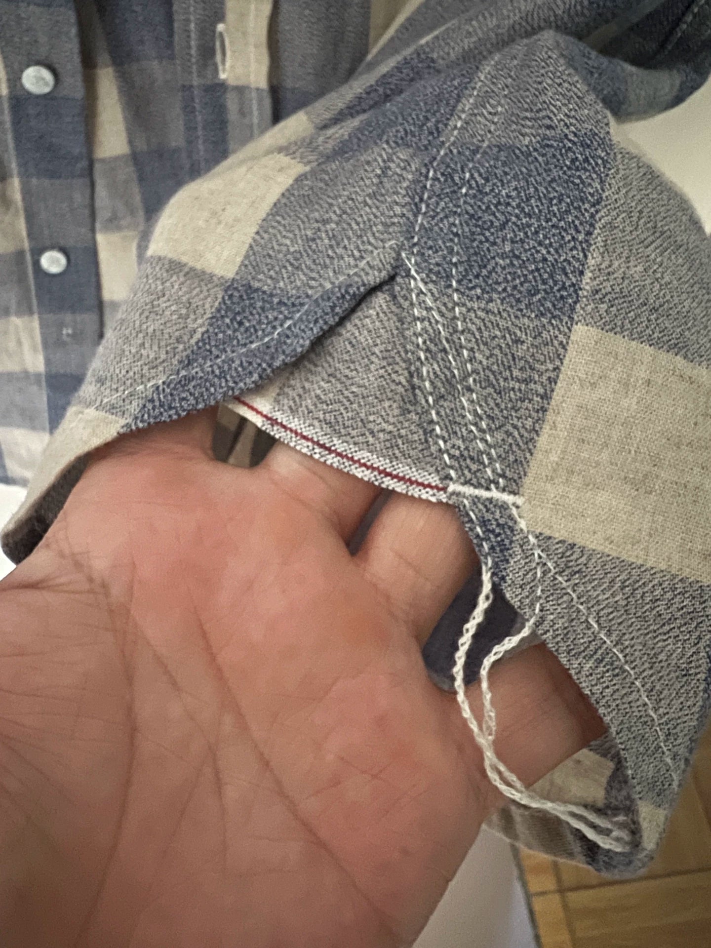 3SIXTEEN vintage Blue Pepper Salt Shirt