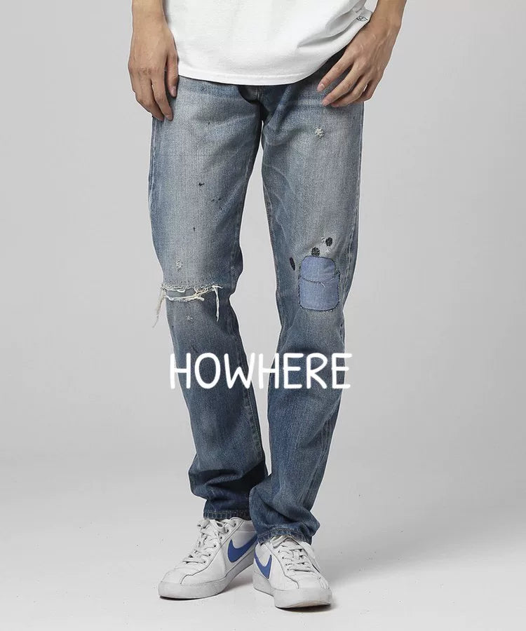 Denim by Vanquish Fragment Distressed Washed Jeans