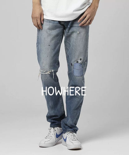 Denim by Vanquish Fragment Distressed Washed Jeans