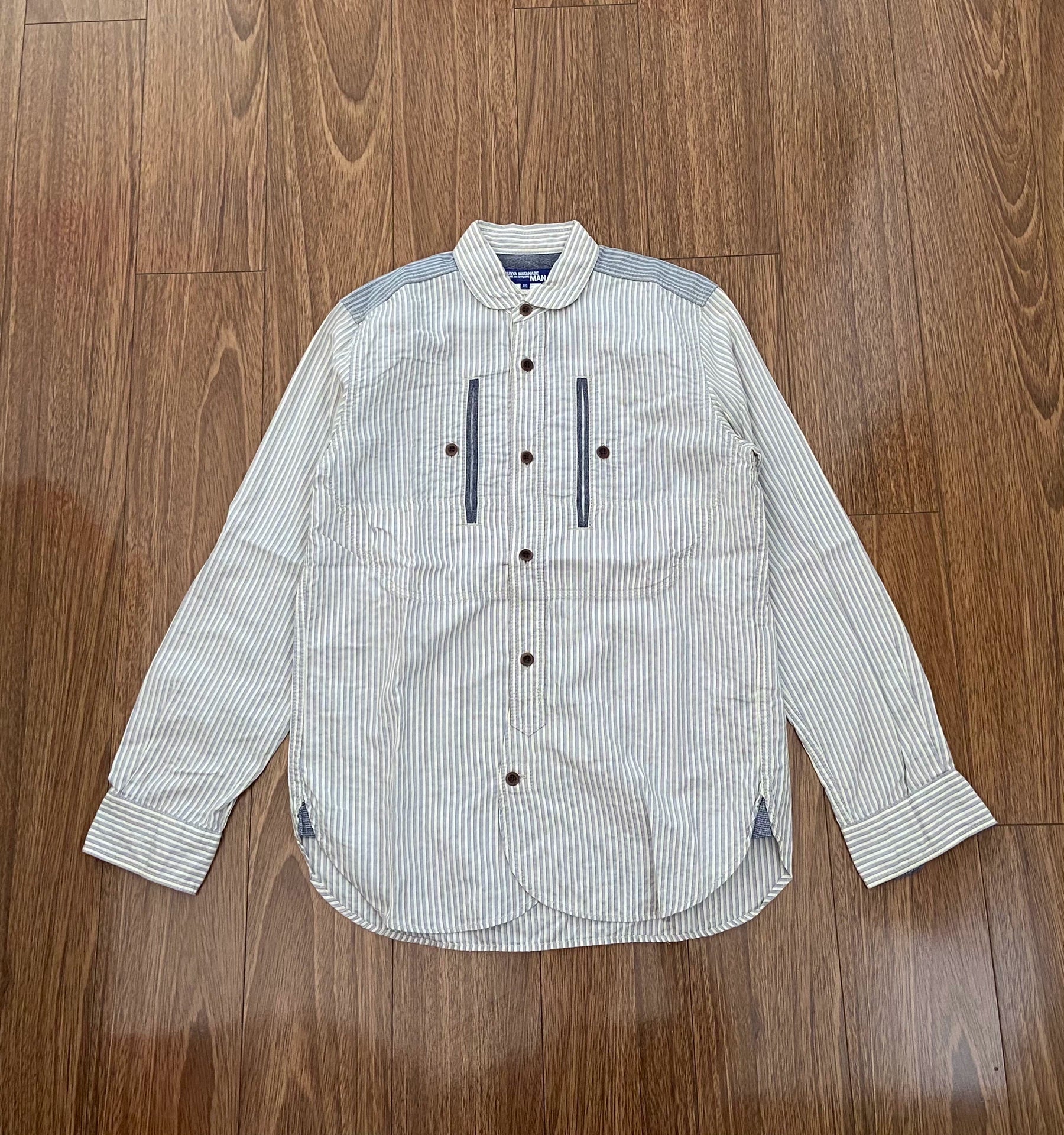 striped patchwork long sleeve shirt