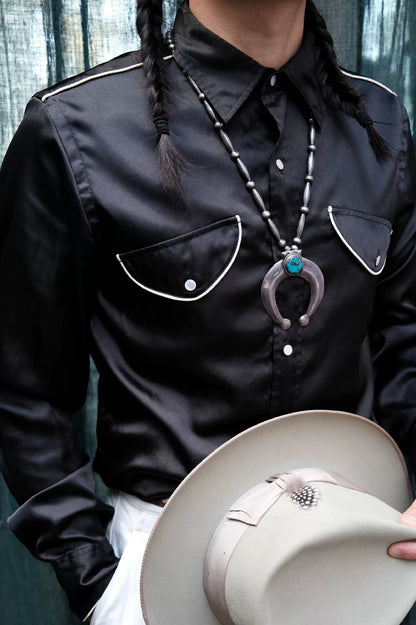 RRL Bull Head Embroidery Silk Western Shirt