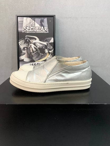 Rick Owens Silver Slip-On Sneakers