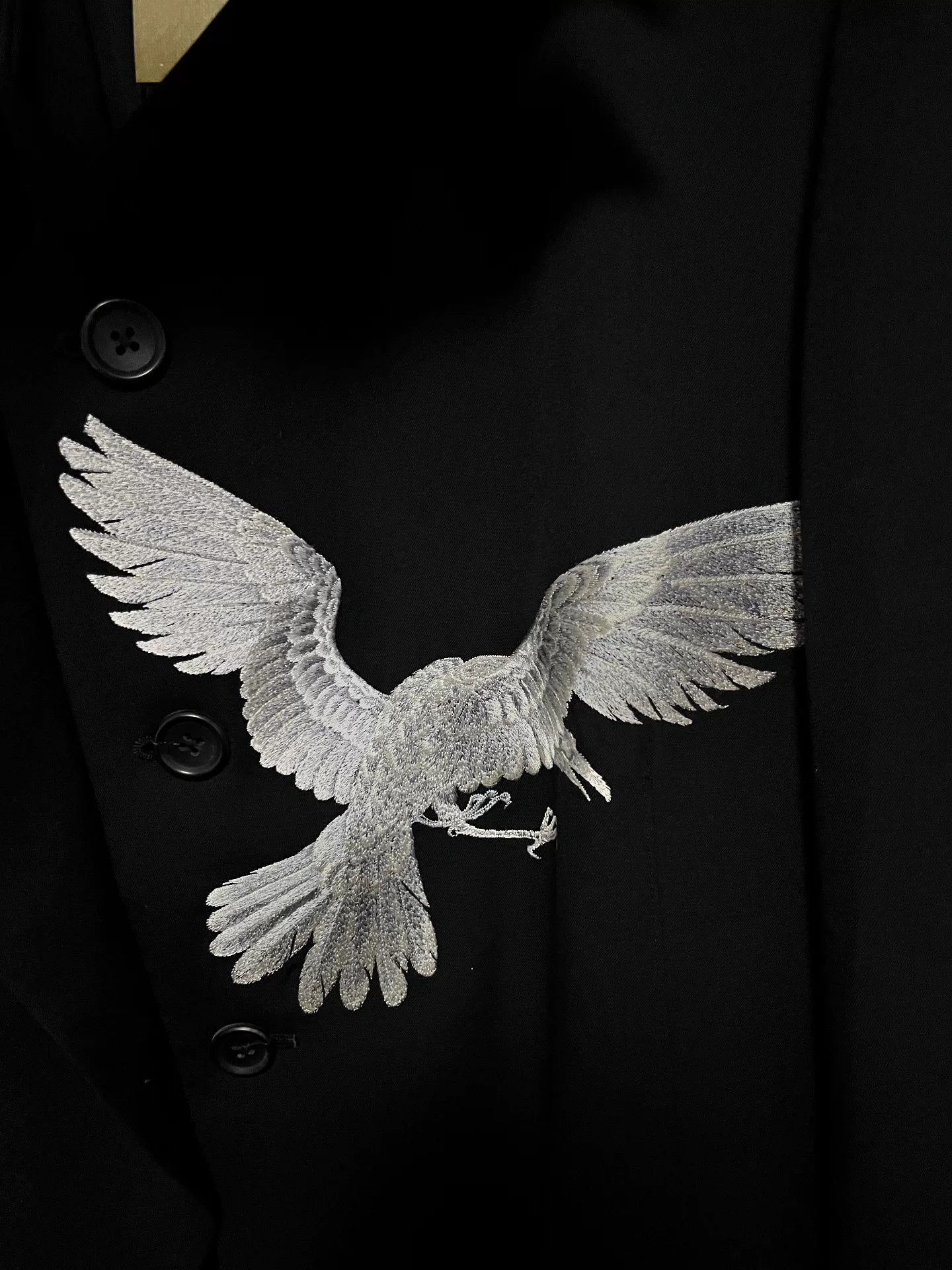 Yohji Yamamoto 22AW Embroidered Crow Coat