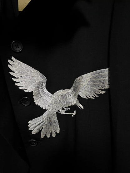 Yohji Yamamoto 22AW Embroidered Crow Coat
