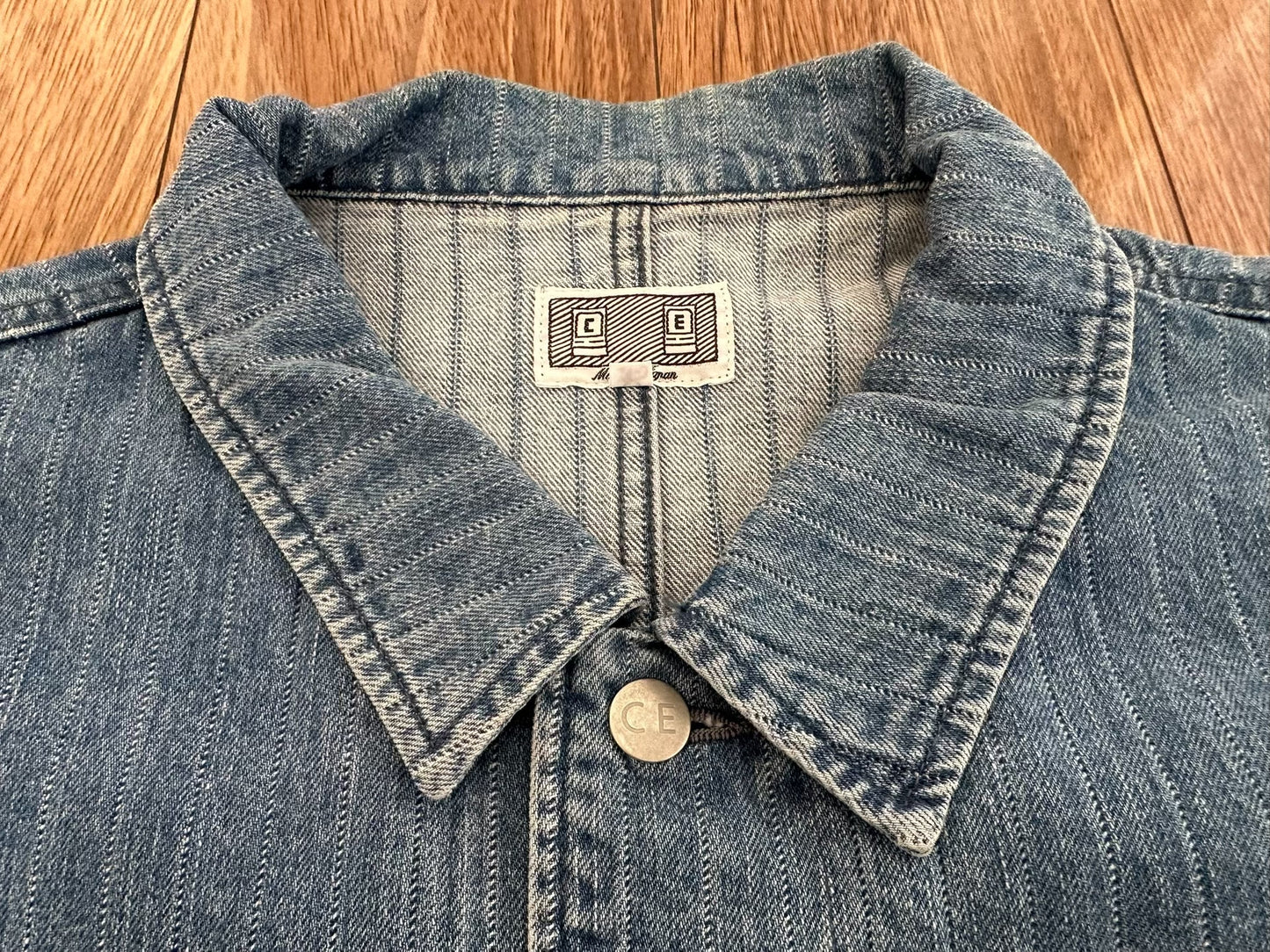 indigo oversized denim jacket with pockets