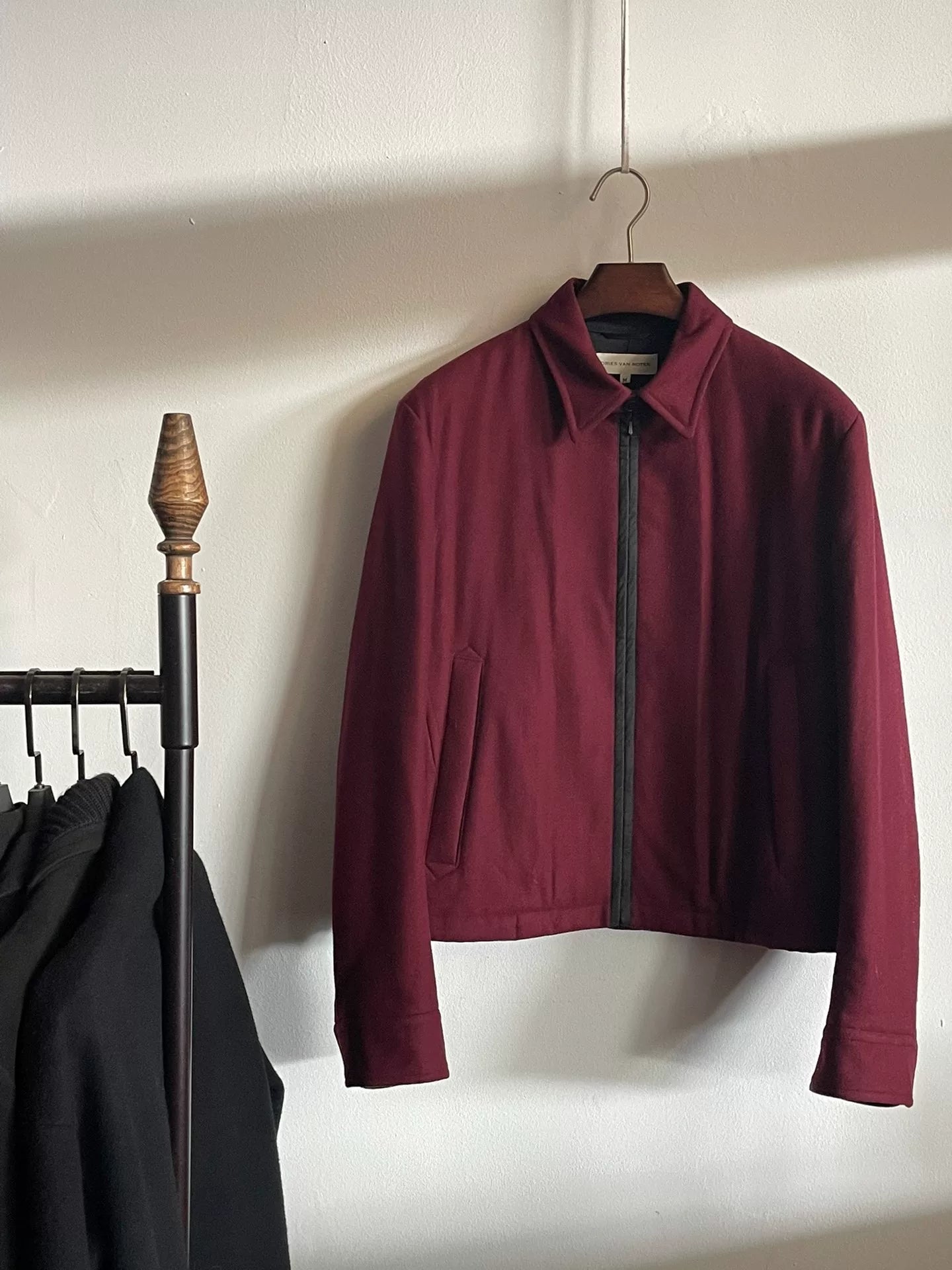 Dries Van Noten Wool Jacket in Burgundy