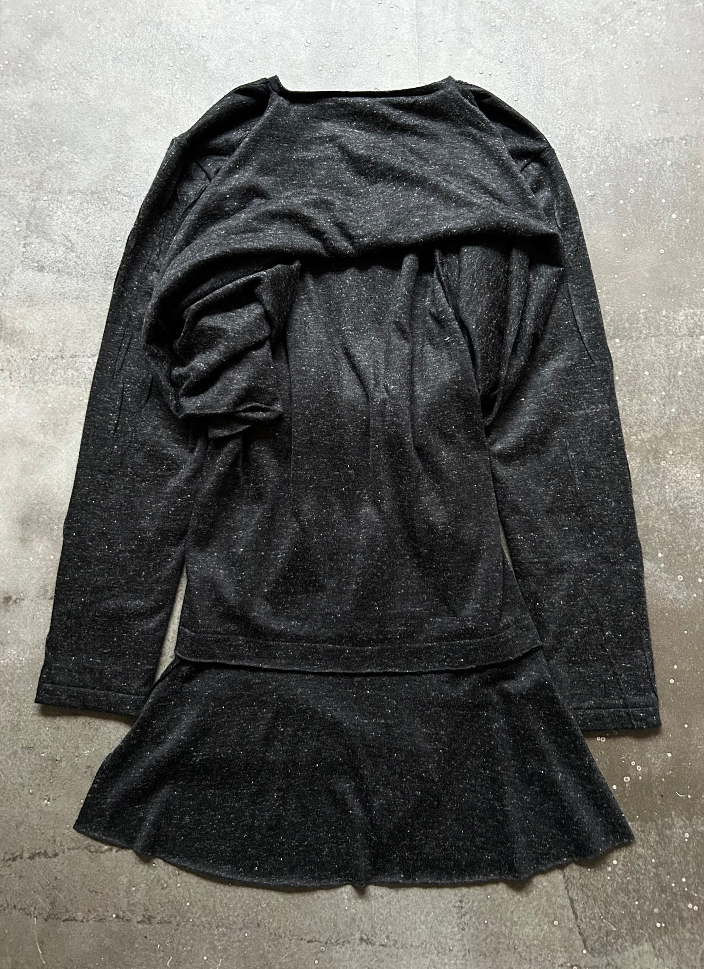 asymmetrical layered long-sleeve top