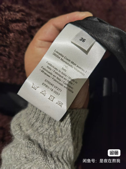 BALMAIN Gray Cashmere Turtleneck Sweater