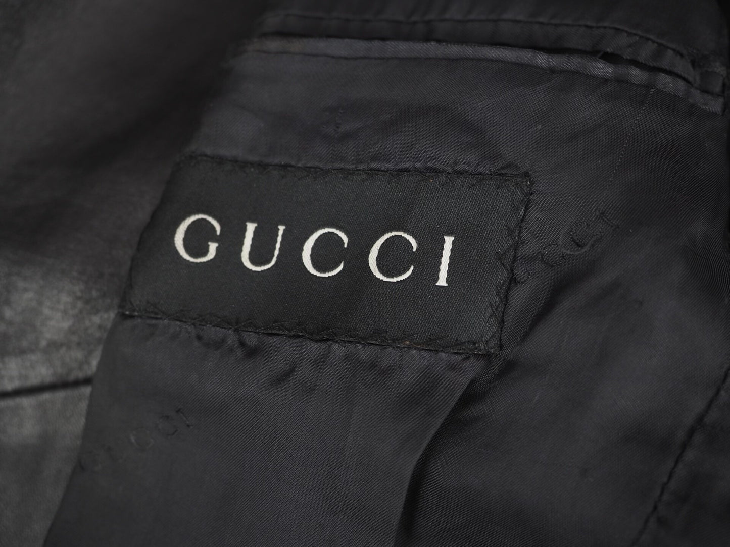 90s Gucci Black Leather Suit Jacket