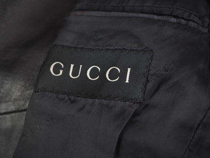 90s Gucci Black Leather Suit Jacket