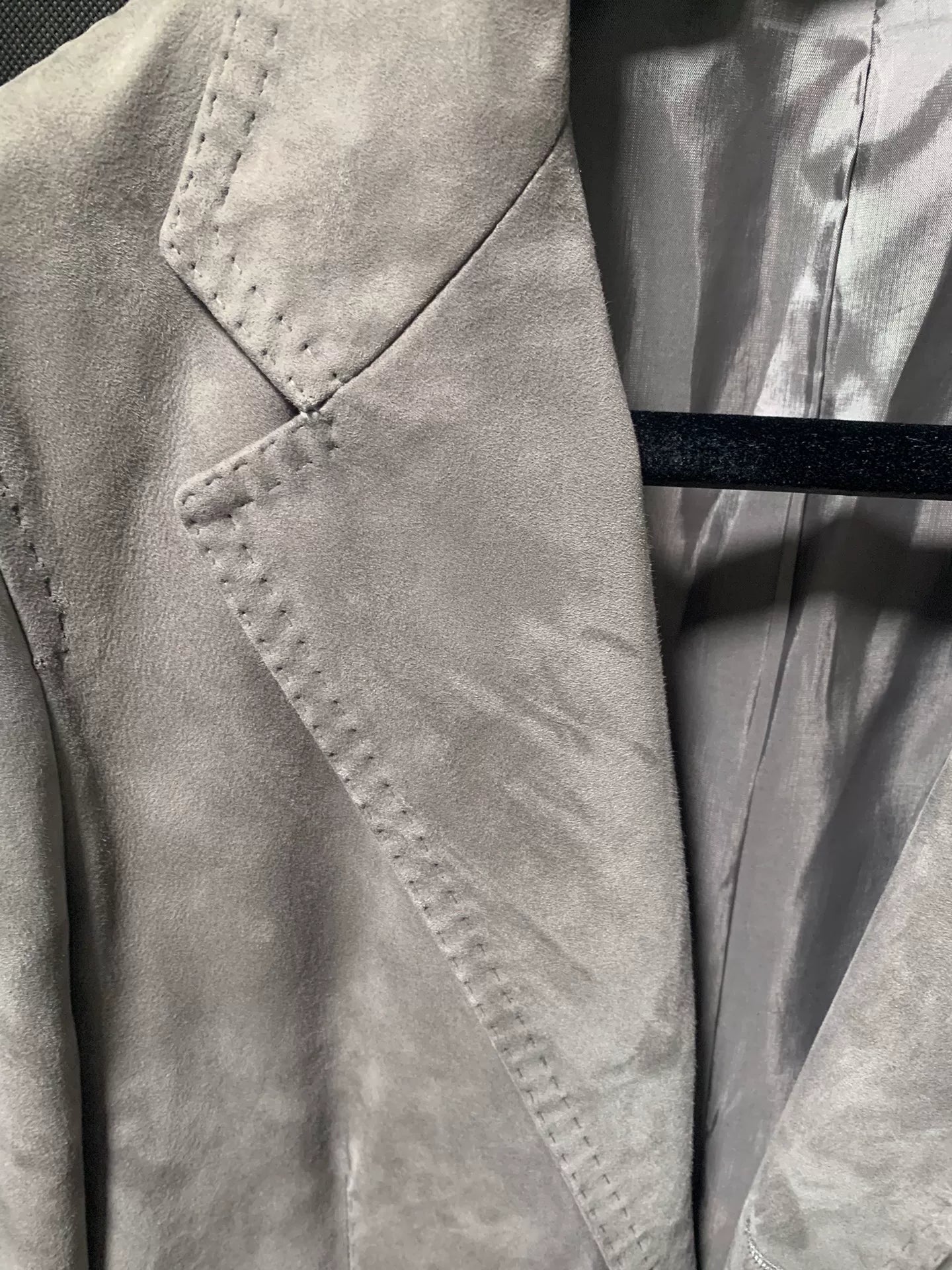 gray suede jacket by Ring Jacket Napoli