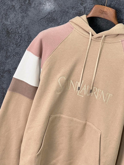 SAINT LAURENT Embroidered Cotton Hoodie