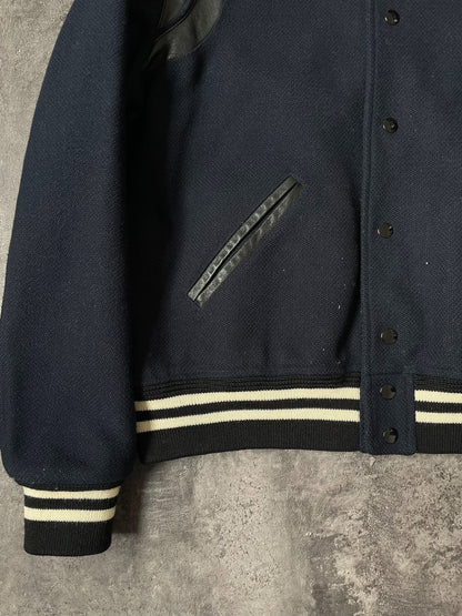 Saint Laurent Navy Varsity Wool Jacket