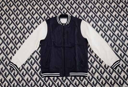 contrast sleeve bomber jacket by white mountaineering