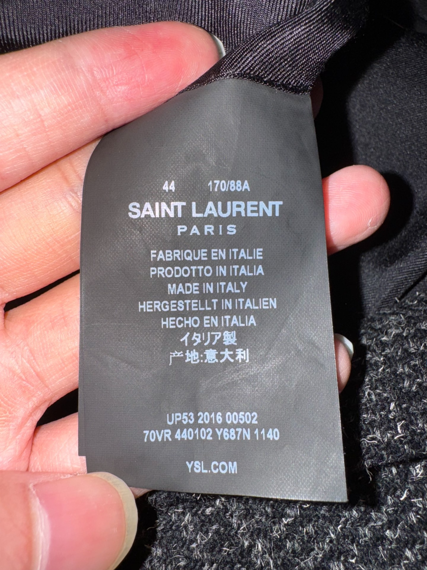Saint Laurent 16FW Prince of Wales Blazer