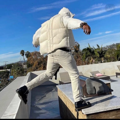 airei hand-stitched wool puffer vest