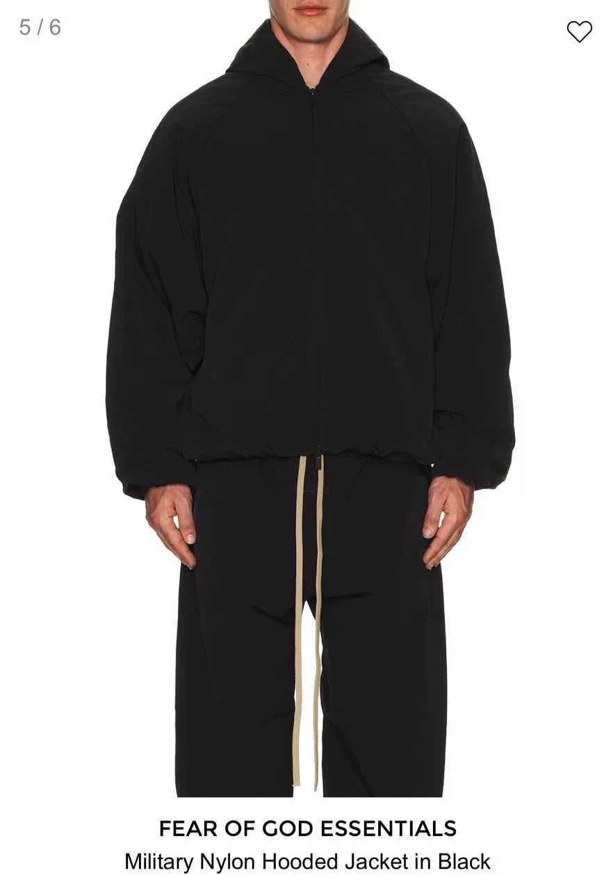 Fear of God Essentials Black Hoodie Jacket