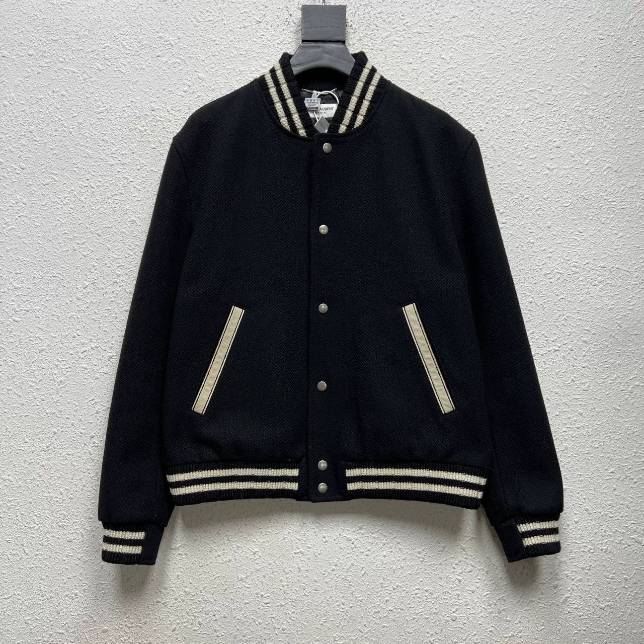 Saint Laurent YSL Black Baseball Jacket