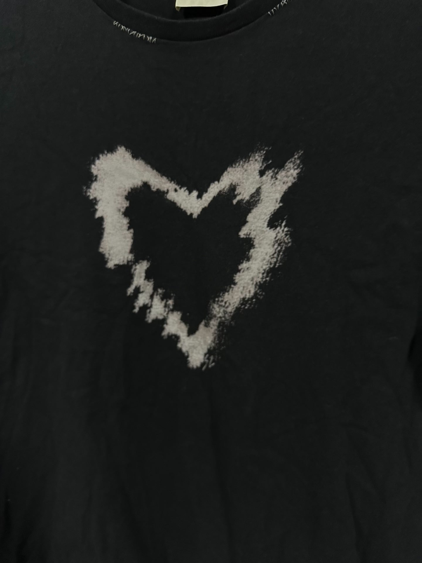 Saint Laurent 21SS Heart Distressed Print T-shirt