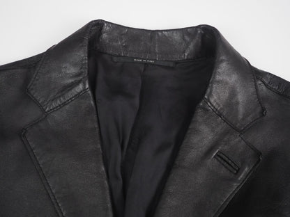 90s Gucci Black Leather Suit Jacket