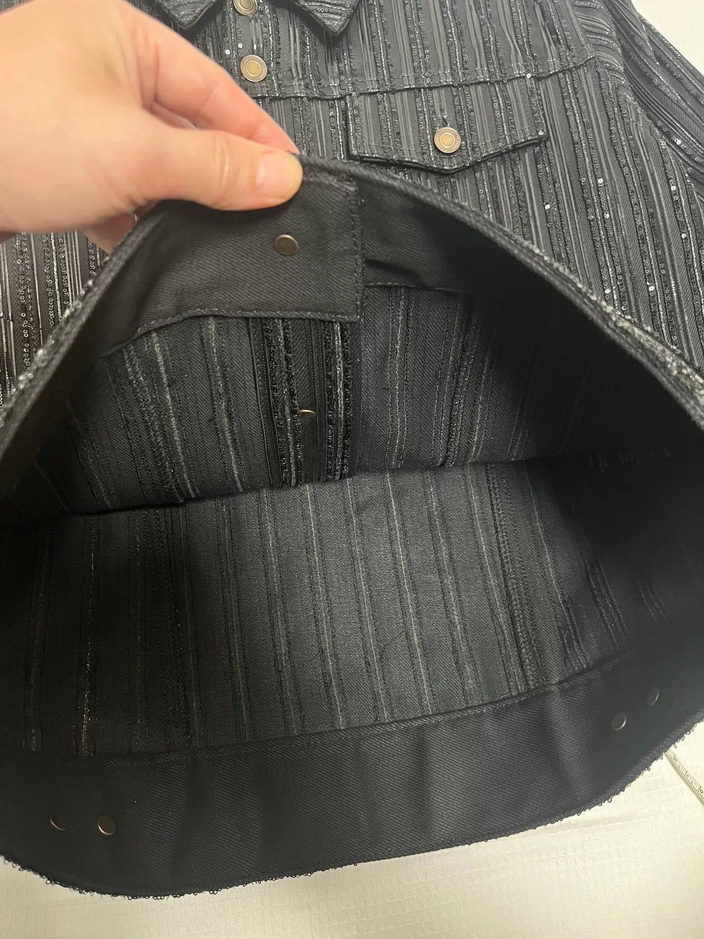 Saint Laurent Paris Black Sequin Jacket M