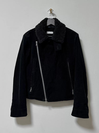 dries van noten black velvet zip jacket