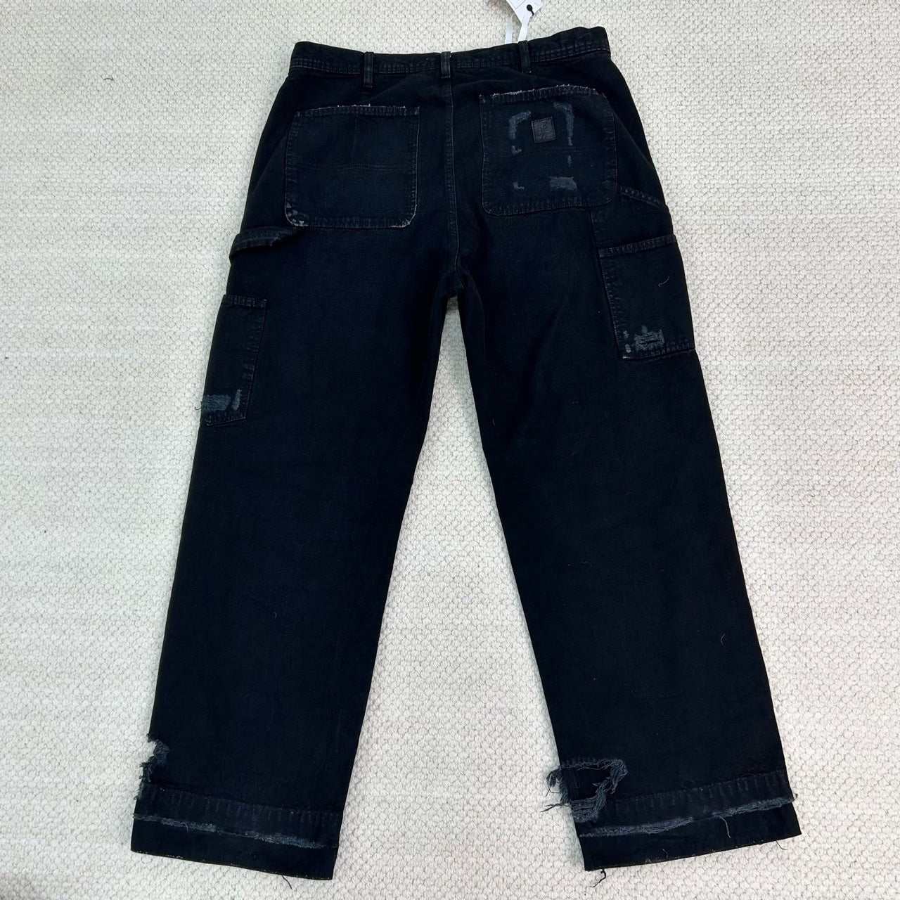 black workwear-style cargo pants for men